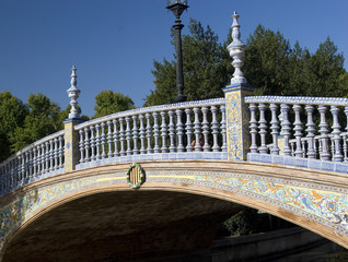 Part of bridge on Plaza de Espana in Seville