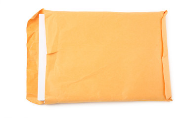 big envelope and document with white background