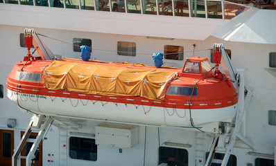 Lifeboat on cruise ship