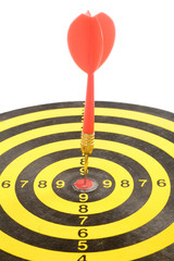 a dart on a dartboard, concept of success