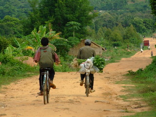circulation sur une piste, cambodge