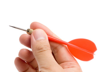 a red dart with white background