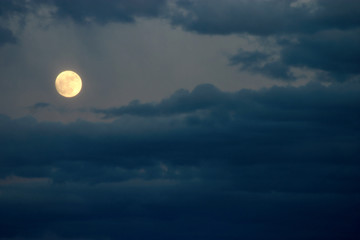 Full Moon And Clouds