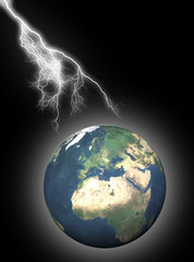 Fulmine sulla terra © Guilu