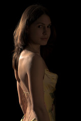 beauty girl in the sundress 