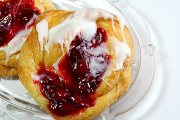 Cherry Danishes on white