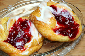 Two Cherry Danishes