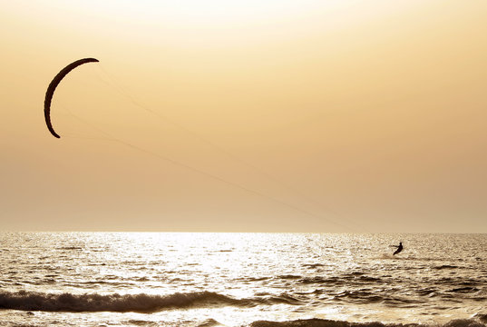 sport on sundown sea reflection 2