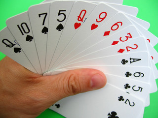 Obraz premium gra w brydża - jedną ręką