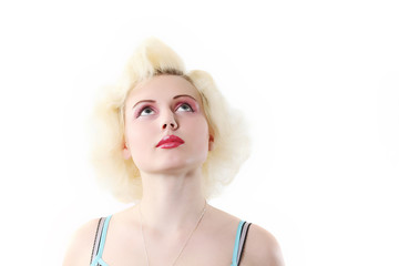 Fototapeta premium blond face hair make-up glamour casual looking