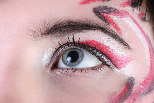 people macro paints face skin make-up human eye