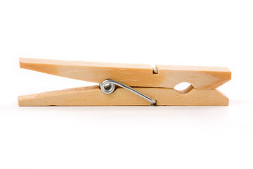 Clothespin with white background, close up shot