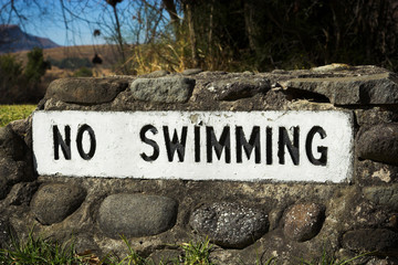 No Swimming sign