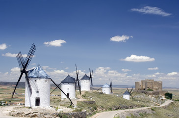 Fototapeta premium Windmills and Castle, Consuegra