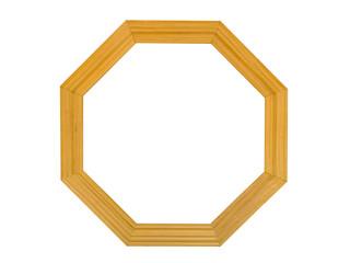 Eight-square wooden frame, isolated on white background