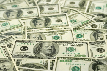 Fototapeta premium Money background - hundred dollars greenback