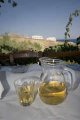 taverna restaurant table  sea view greek islands