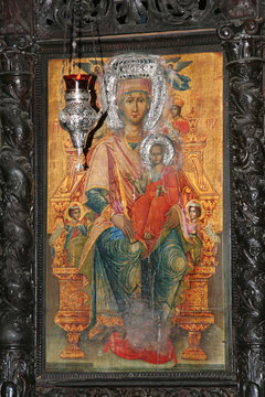 Orthodox icon of Virgin Mary in church of Annunciation,Nazareth