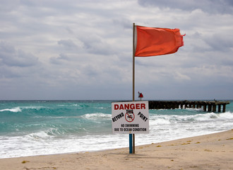 Warning Flag at the Beach (horizontal)