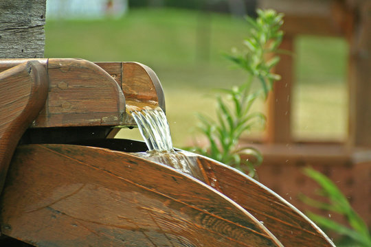 A Water Wheel Water Feature