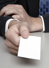 Presenting a blank business card