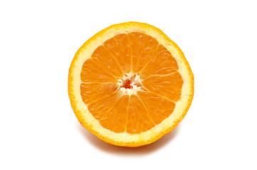 Half-cut orange isolated on  the white
