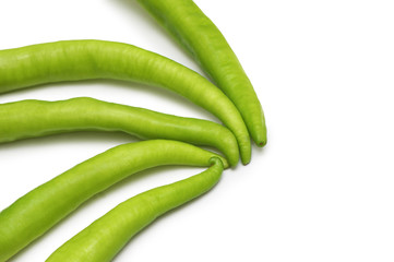 Green peppers isolated on the white background
