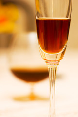 Wine glasses on the table with shallow DOF