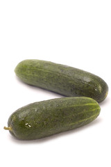 series object on white food - Two cucumber