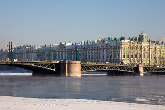 The Winter Palace and The Palace Bridge, Saint-Petersburg