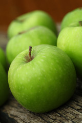 Row of green apples