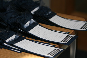 black and white wedding ceremony program