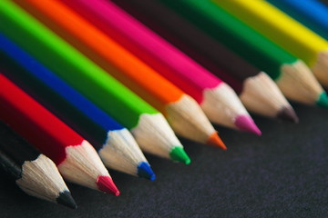 coloured crayons
