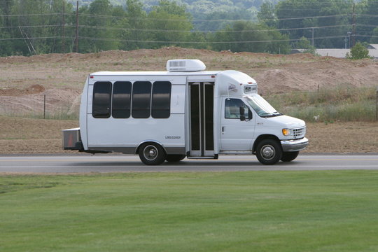 limo bus short white bus