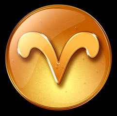 Aries zodiac button icon