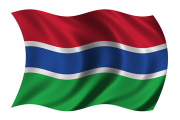 Flag of Gambia waving in the wind