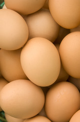 basket of brown eggs