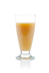 A fresh and nutritious vanilla milkshake reflected