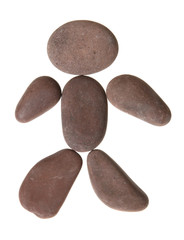 Man from stones isolated on white background