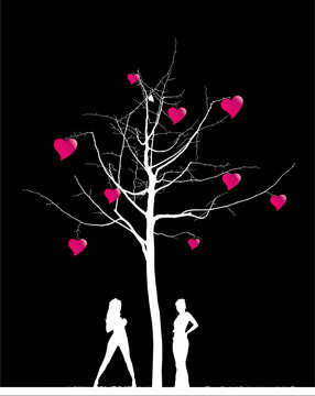 hearts on a tree