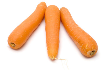 series object on white food - Three carrots