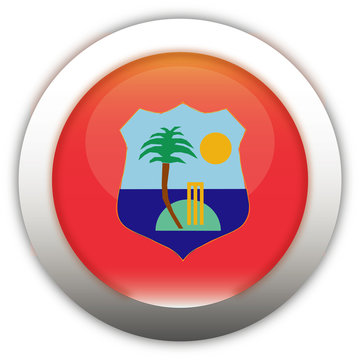West Indies Cricket Board Flag Aqua Button