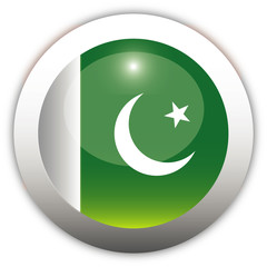 Pakistan Flag Aqua Button