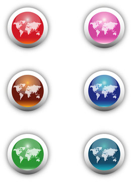 Worldmap Aqua Buttons