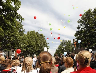 Foto op Plexiglas balloons over west-terschelling © John Hofboer