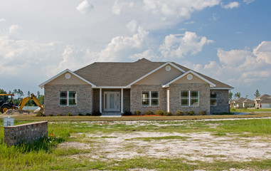 new brick home under construction