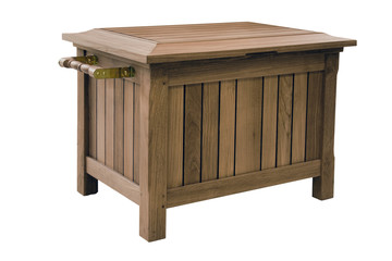 Wooden trunk on a white background