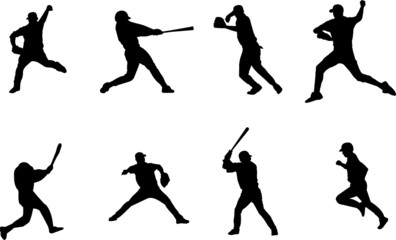 baseball silhouettes