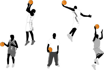Fototapeta na wymiar basketball silhouettes