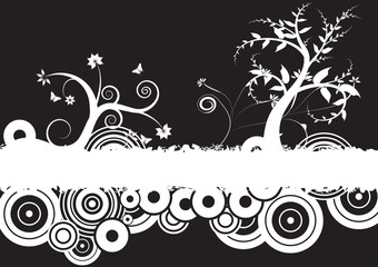trendy grunge vector floral design